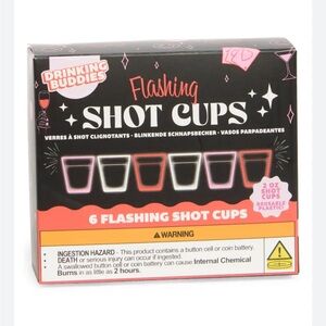 Set of 6 Flashing Shot Glasses- New